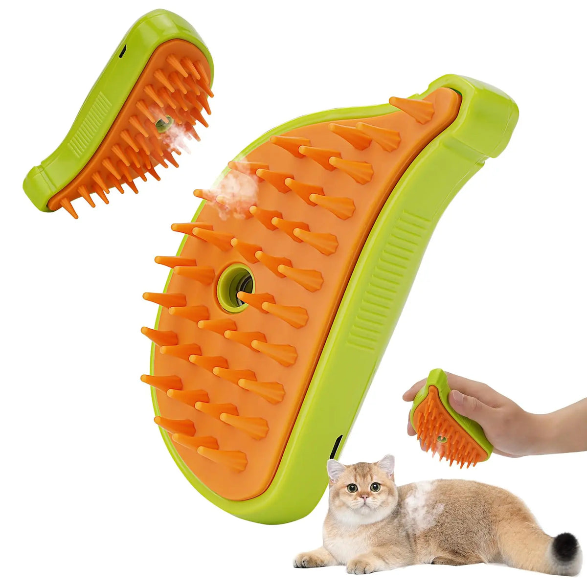 NalaPaws® Steami Pro — 3-in-1 Stoomborstel met Massagekop